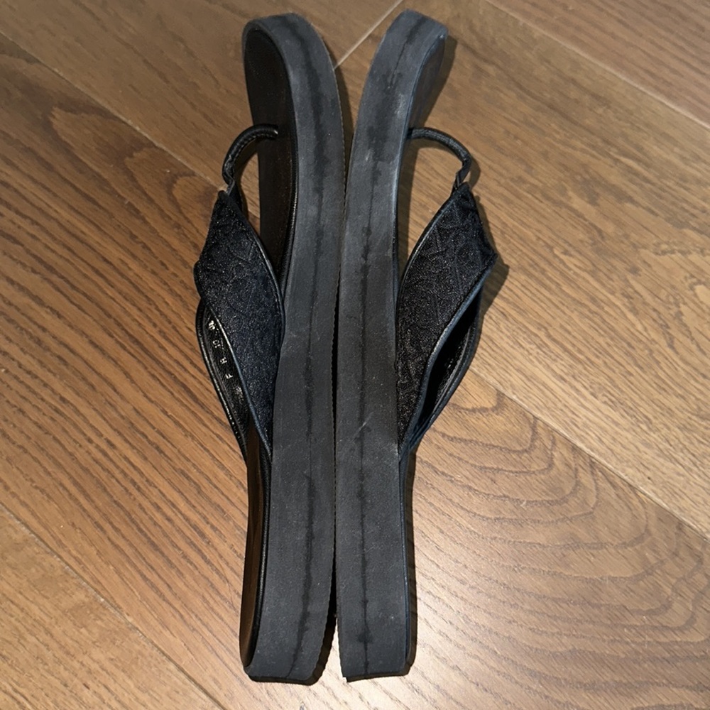 Christian Dior Diorissmo Black Logo Platform Flip Flops Flop Sandals - Picture 9 of 17